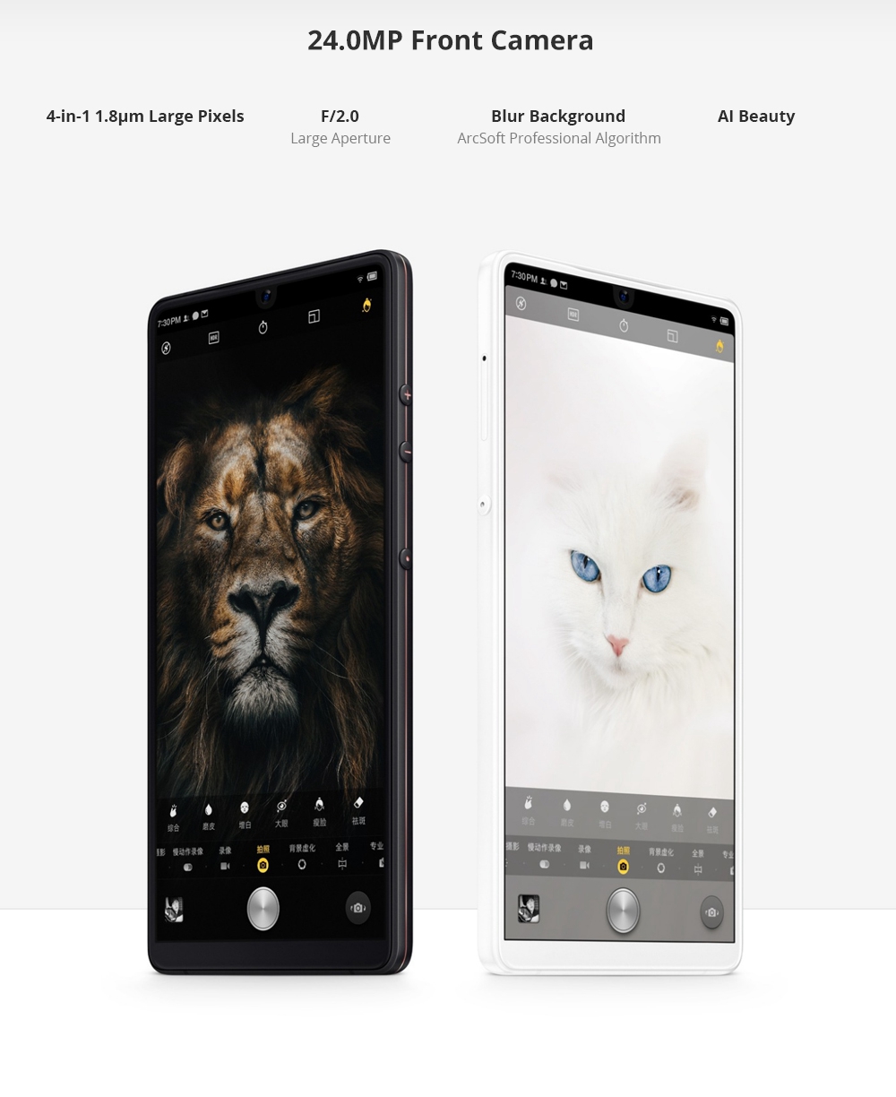 Smartisan Nut R1 6.17 Inch FHD Screen 4G Smartphone Snapdragon 845 6GB 128GB 12.0MP+20.0MP Dual Rear Cameras Smartisan OS Face ID OTG Wireless Charging - White