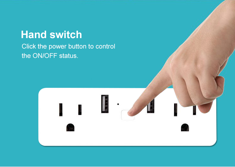 Geekbes Smart WiFi Socket Remote Control and Time Setting & Compatible with Amazon Alexa & Google Assiistant - White/US Plug