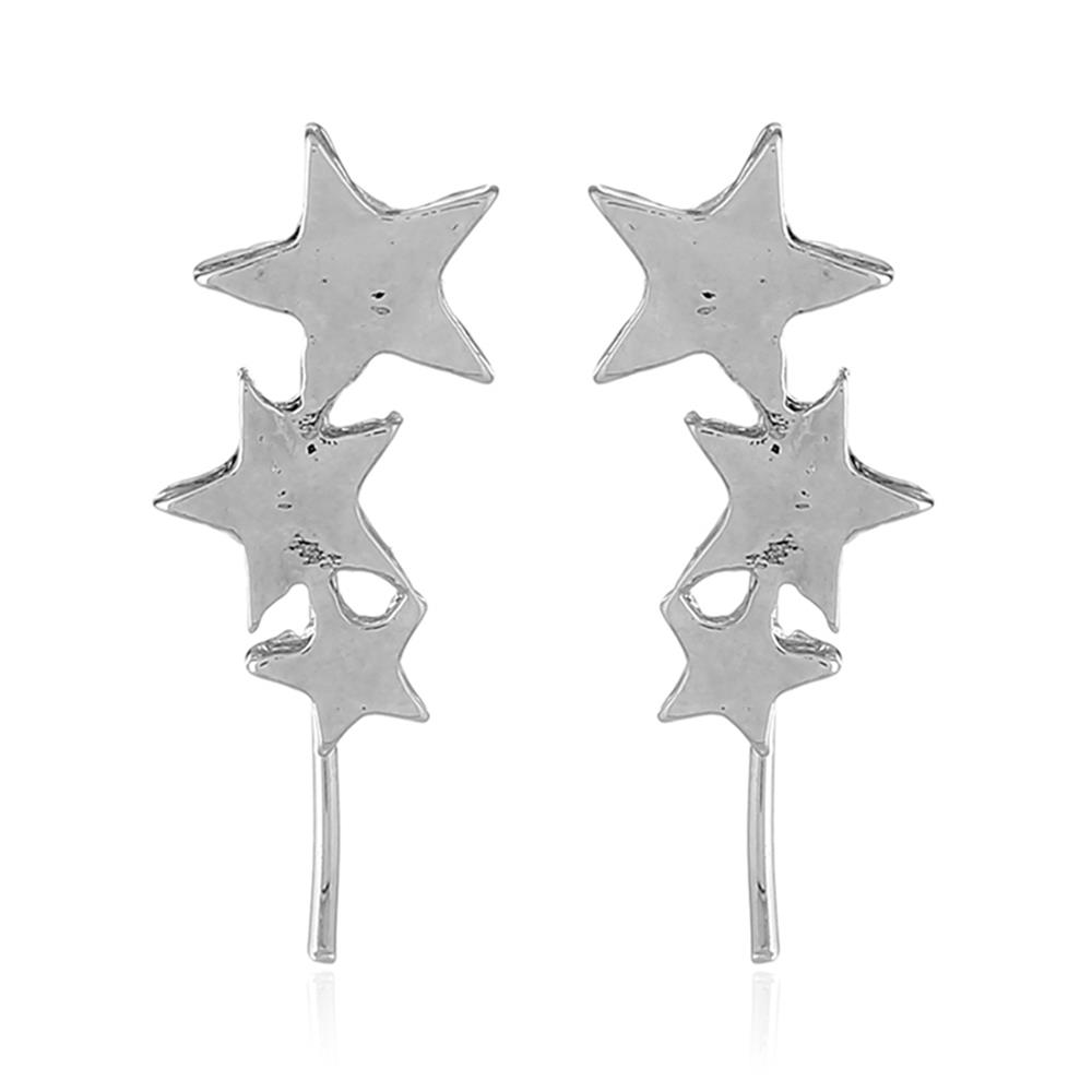Female Stylish jewelry Star Shape Earrings for Women Jewelry - Silver