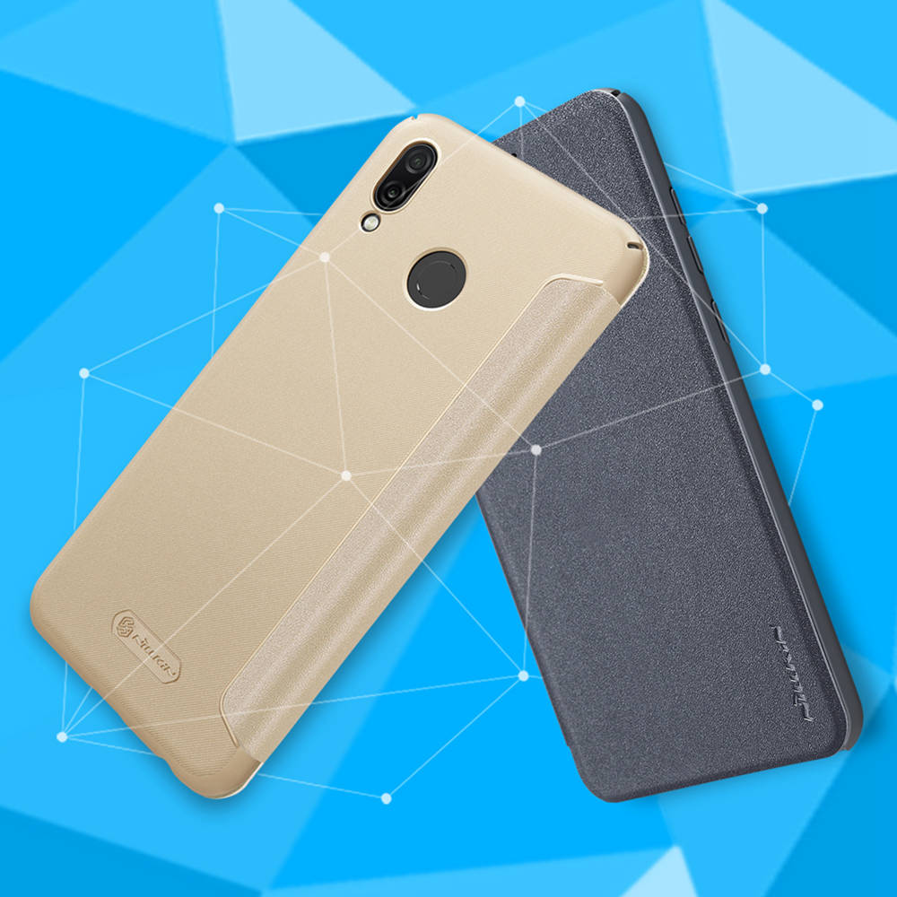 Nillkin Sparkle Series Leather Phone Case For HUAWEI Honor Play Protective Phone Shell - Golden
