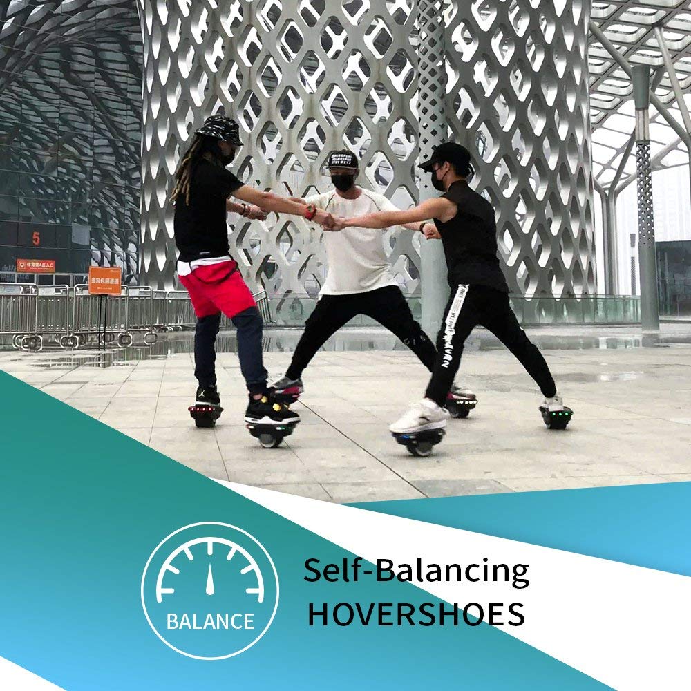 1 Pair Koowheel Hovershoes US Plug 250W Dual Motor Self-Balancing Scooter 12 Km/h Max Speed Portable And Easy To Operate - Black