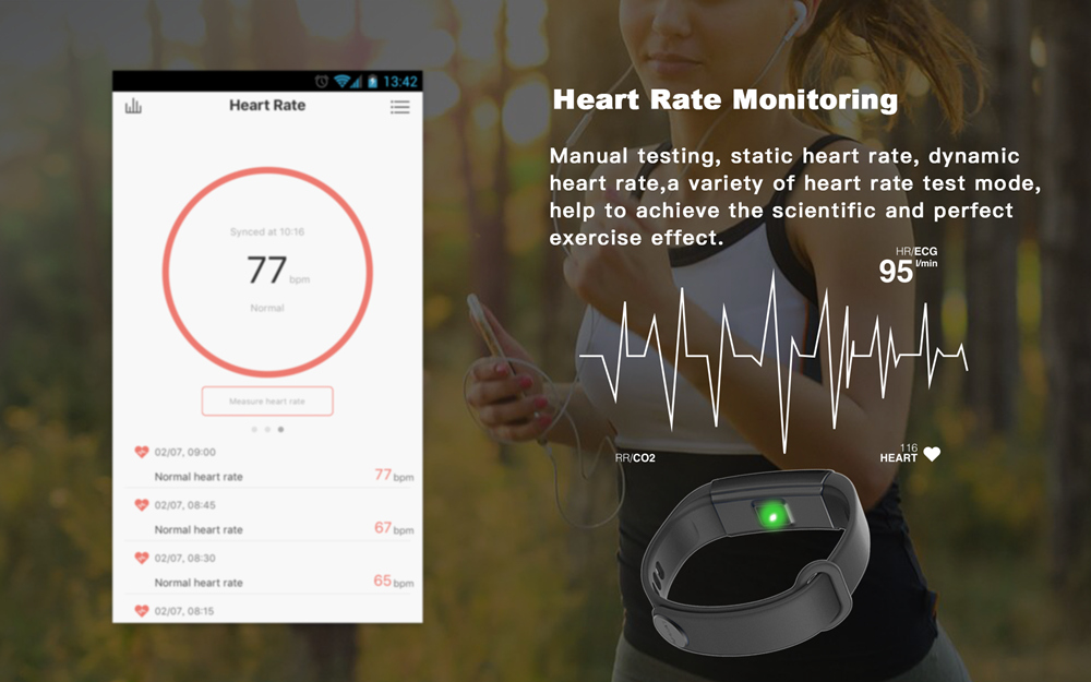 Lenovo HX03W Bluetooth 4.2 Smart Bracelet IP68 Heart Rate Moniter Pedometer Fitness Tracker For Android iOS - Blue