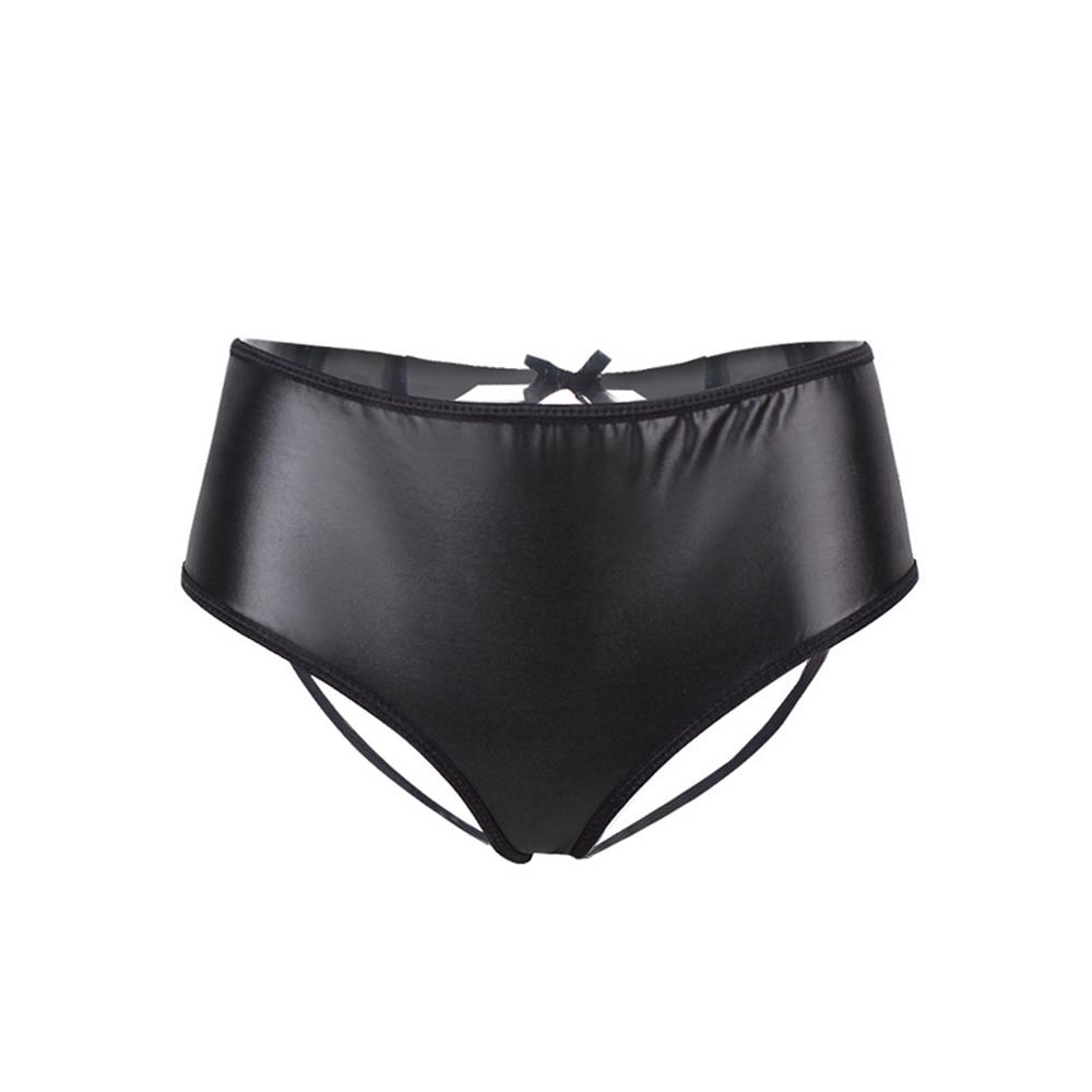 Women's Sexy Fashion Comfortable Lingerie Sexy Underwear PU Night Ware Size XXL - Black