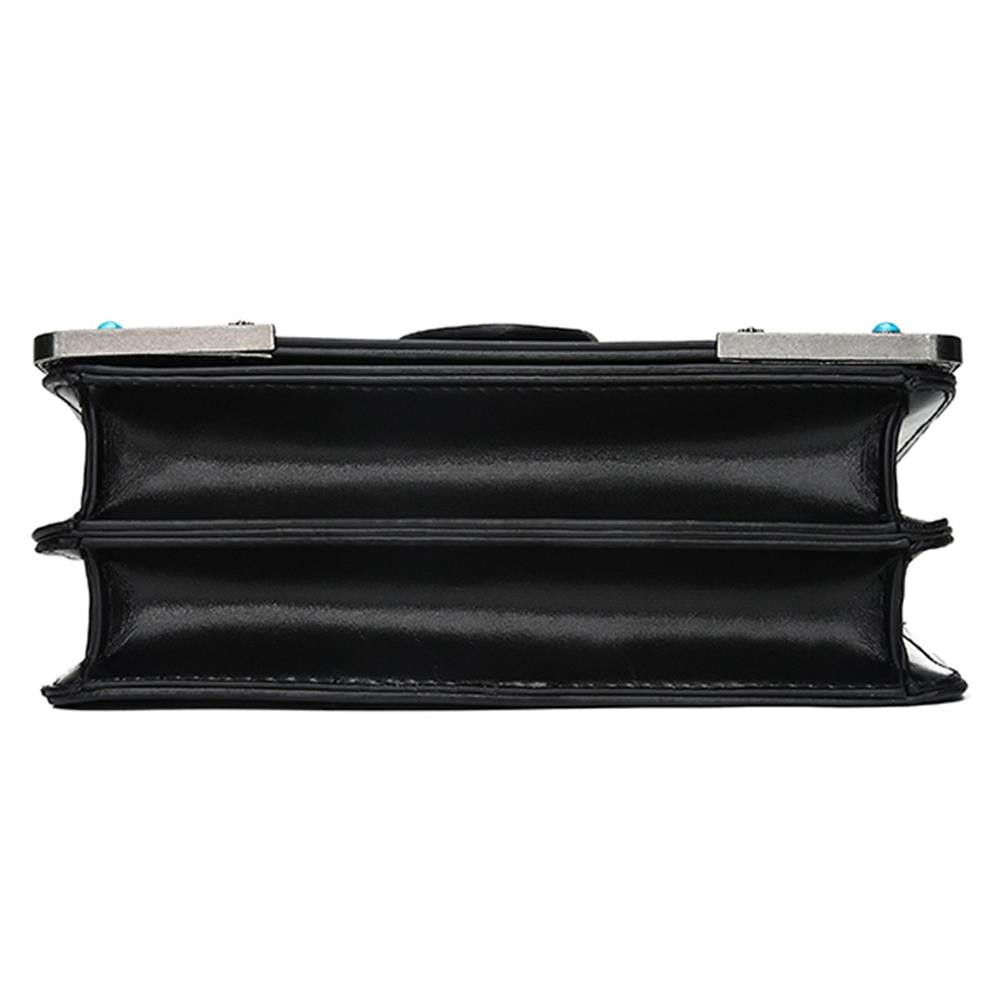 Trendy Women Shoulder Messenger Clutches Bag Leather Bag Female Crossbody Bag--Black