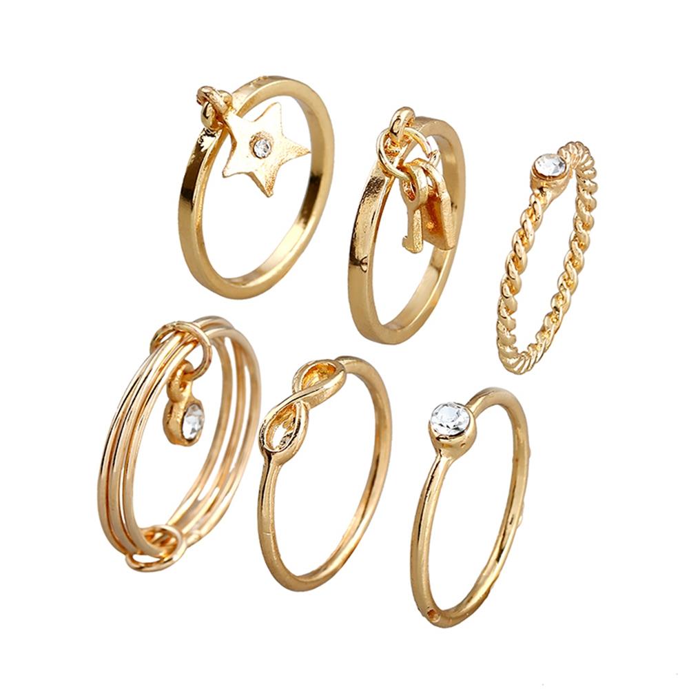 Fashion Beautiful Stylish Women's Jewelry Ring - Gold