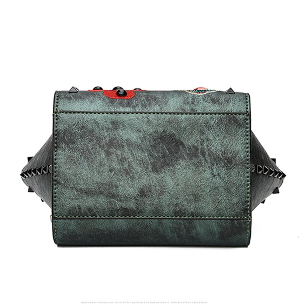 Fashion Tote Satchel Bag PU Leather Bag Women's Handbag Crossbody Bag-Green