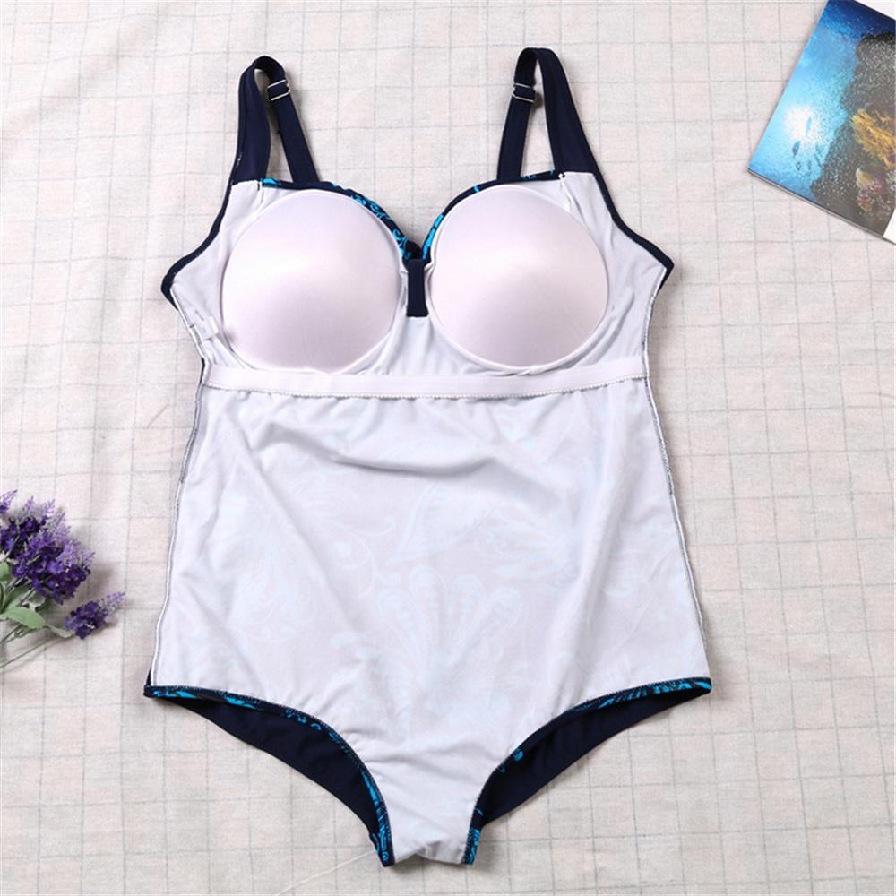 Women Sexy Fashion Comfortable Swimwear Big Size Swimsuit Plus Size 5XL - Blue