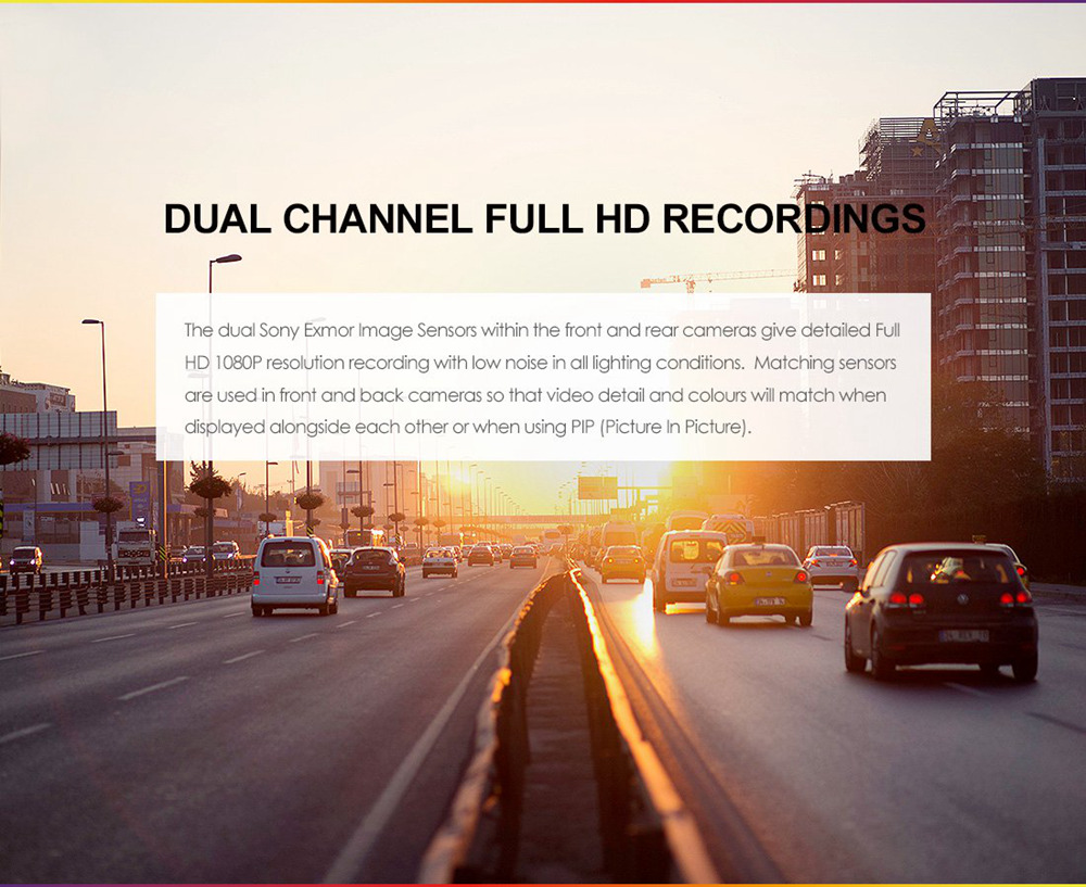 VIOFO A129 2.0 Inch HD LCD Display Dashcam Car DVR Dual Channel Dual Band Built-in WiFi 140 Degree Wide Angle Night Vision With GPS - Black