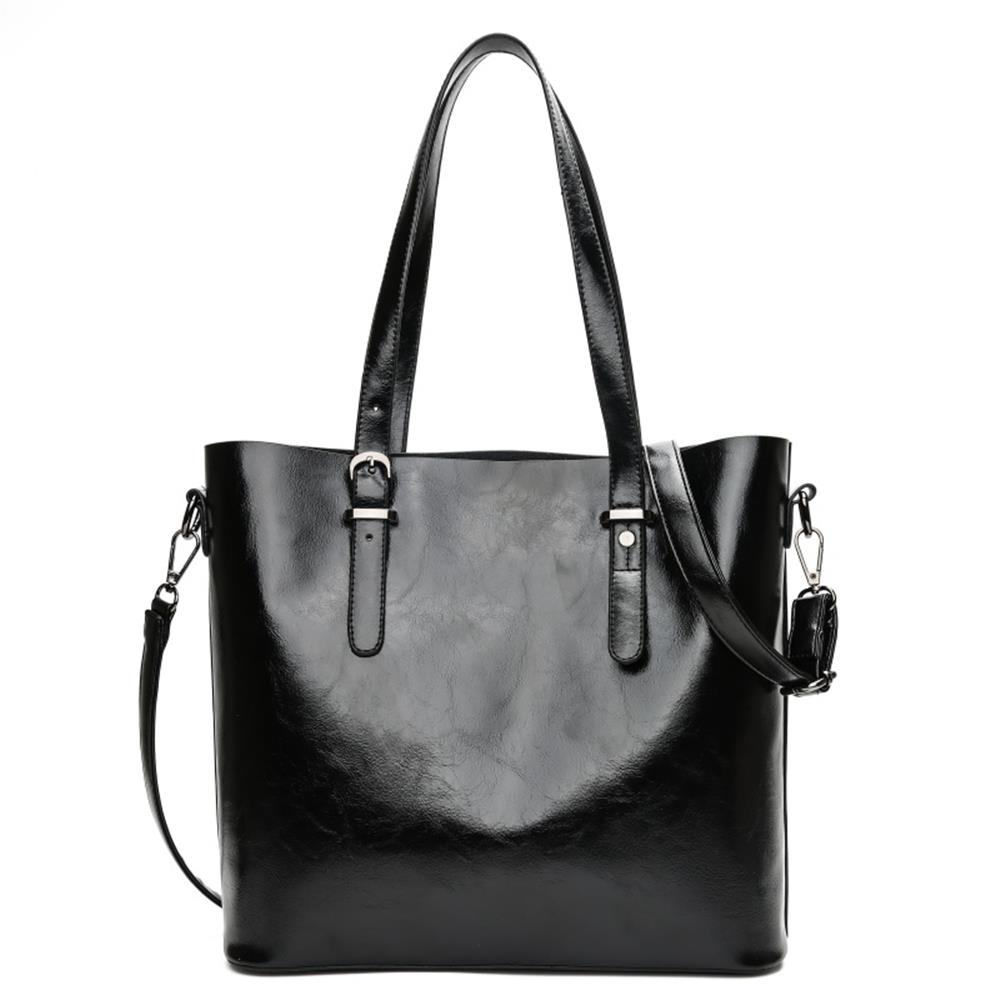 Fashion Toet Purse Satchel Bag PU Leather Women's Handbags Black