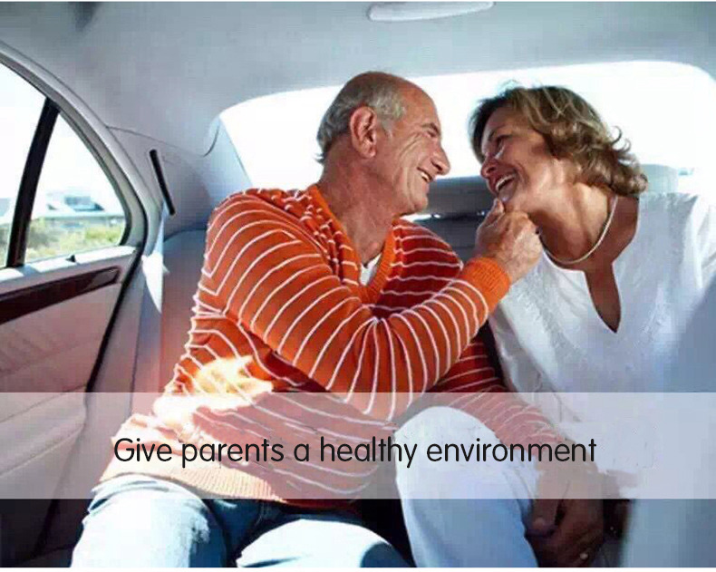 S90B Car Anion Air Purifier Dual USB Ports Car Charger LCD Real-time Voltage Screen Cleaner Ionizer Improve The Air Quality - White