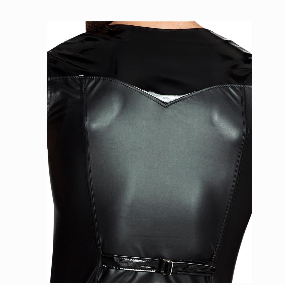Men's Sexy Faux PU Leather Vest Underwear Nightclub Size XL - Black