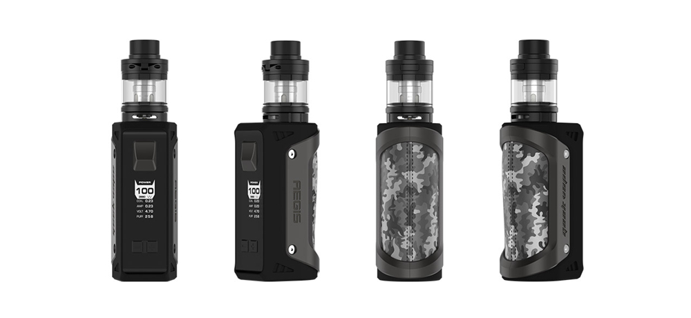 GeekVape Electronic Smoke Cigarette Aegis 100W Mod Kit with Shield Tank - Silver+Brown