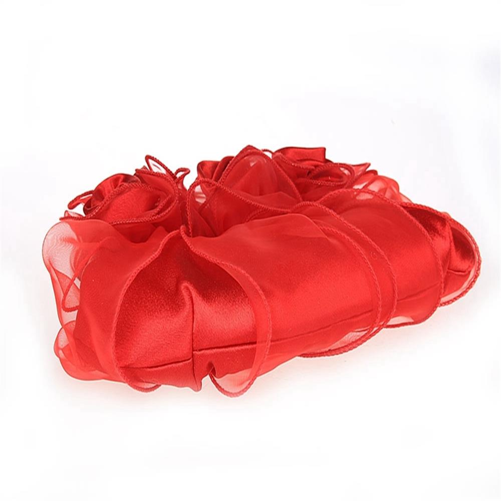 Womens Satin Lace Clutch Bag Evening Bridal Bag Wedding Fashion Prom Handbag M53T - Red