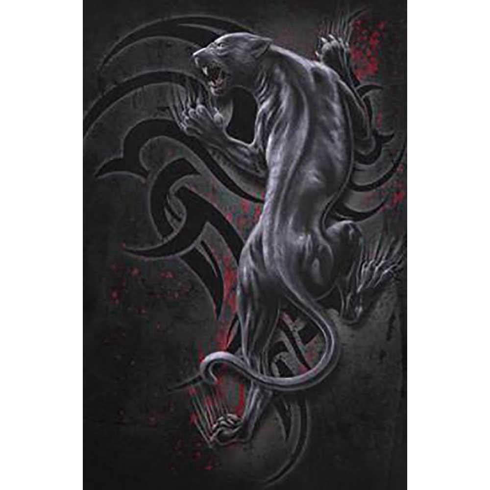 3D Digital Printed Leopard Pattern Men's Fashion Summer Unisex Short Sleeve T-shirt Size XL - Black