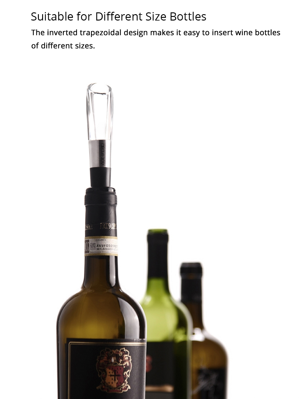 Xiaomi CIRCLE JOY Stainless Steel Wine Decanter Pouring Carafe Fast Aerate Wine - Black