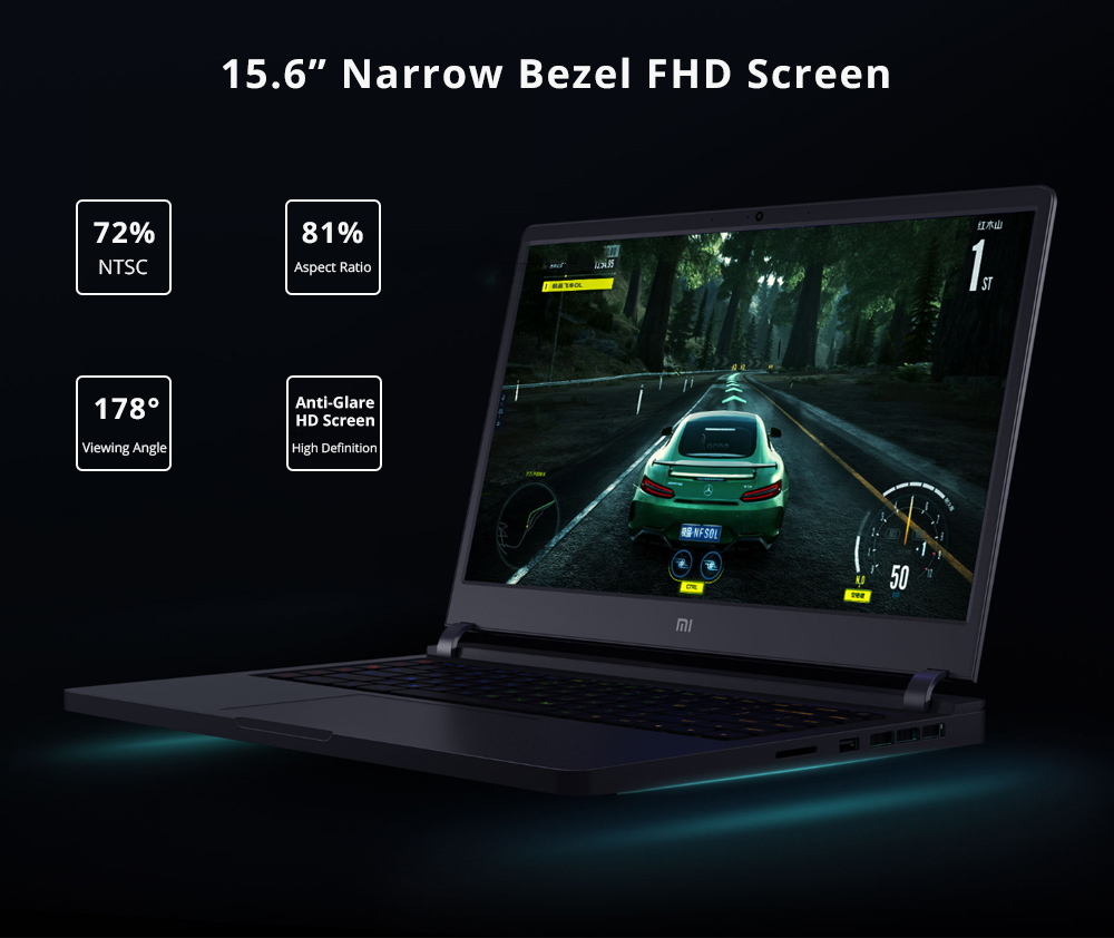Xiaomi Mi Gaming Laptop Intel Core i7-8750H Hexa Core 15.6" 72% NTSC FHD Screen 1920*1080 GeForce® GTX1060 6GB DDR5 16GB DDR4 256GB SSD 1TB HDD - Deep Gray