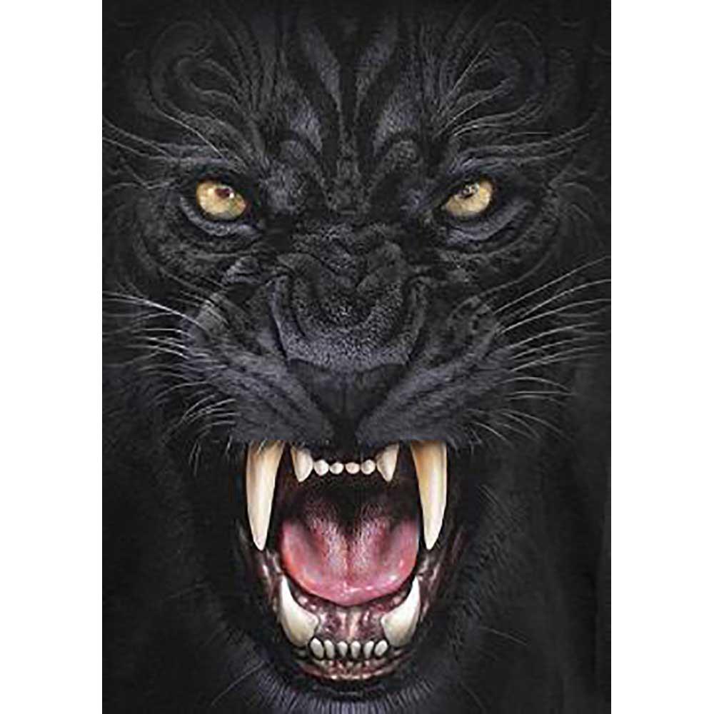 3D Digital Printed Leopard Pattern Men's Fashion Summer Unisex Short Sleeve T-shirt Size 2XL - Black