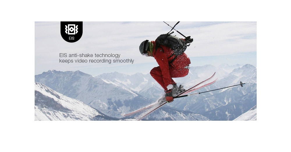 Original EKEN H6s Sports Action Camera EIS Anti-shake 4K WiFi 170 Degree Wide Angle Fisheye Lens HD OLED Dual Screen - Black