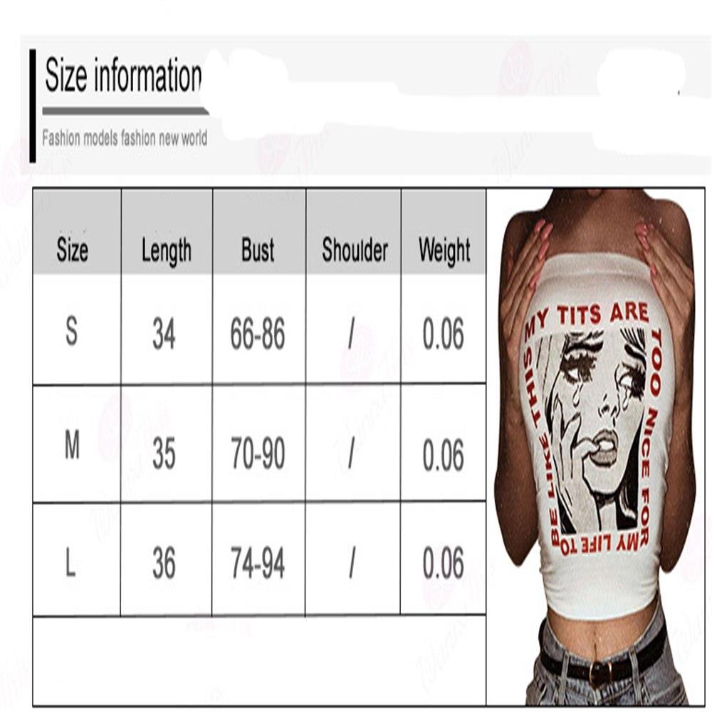 Women Sexy Cotton Print Slim Print T-shirts for Girls In Tears Size M - White