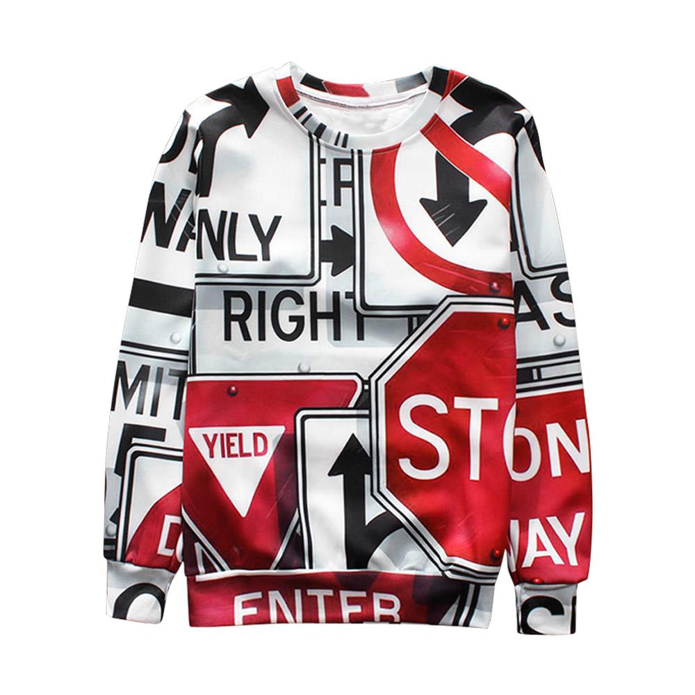 New Style Fashion Casual Loose Chemical Fiber Cotton 3D Printed Men's Hoodie Sweatshirt Size XL - Mixed Color