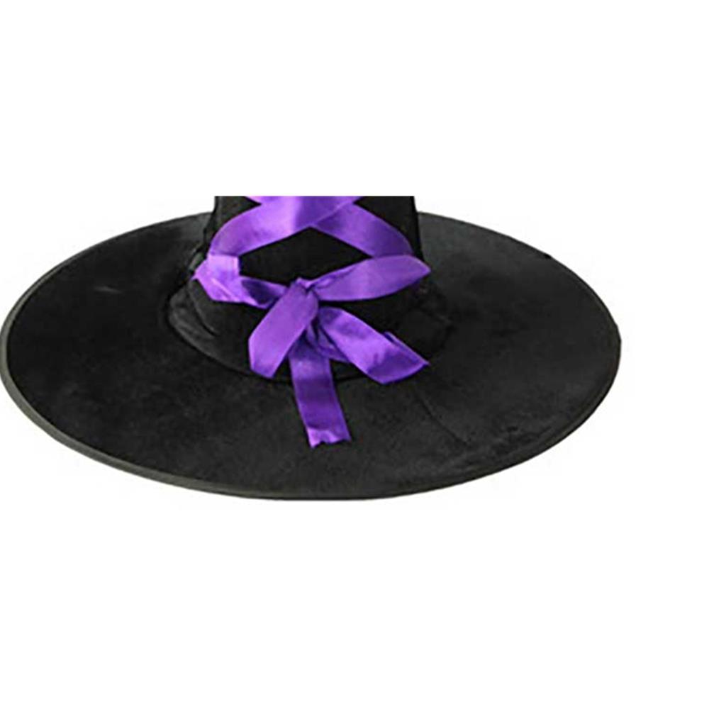 Halloween Funny Hat Wizard Witch Elf Hat Costume Party Cap Ribbon - Purple