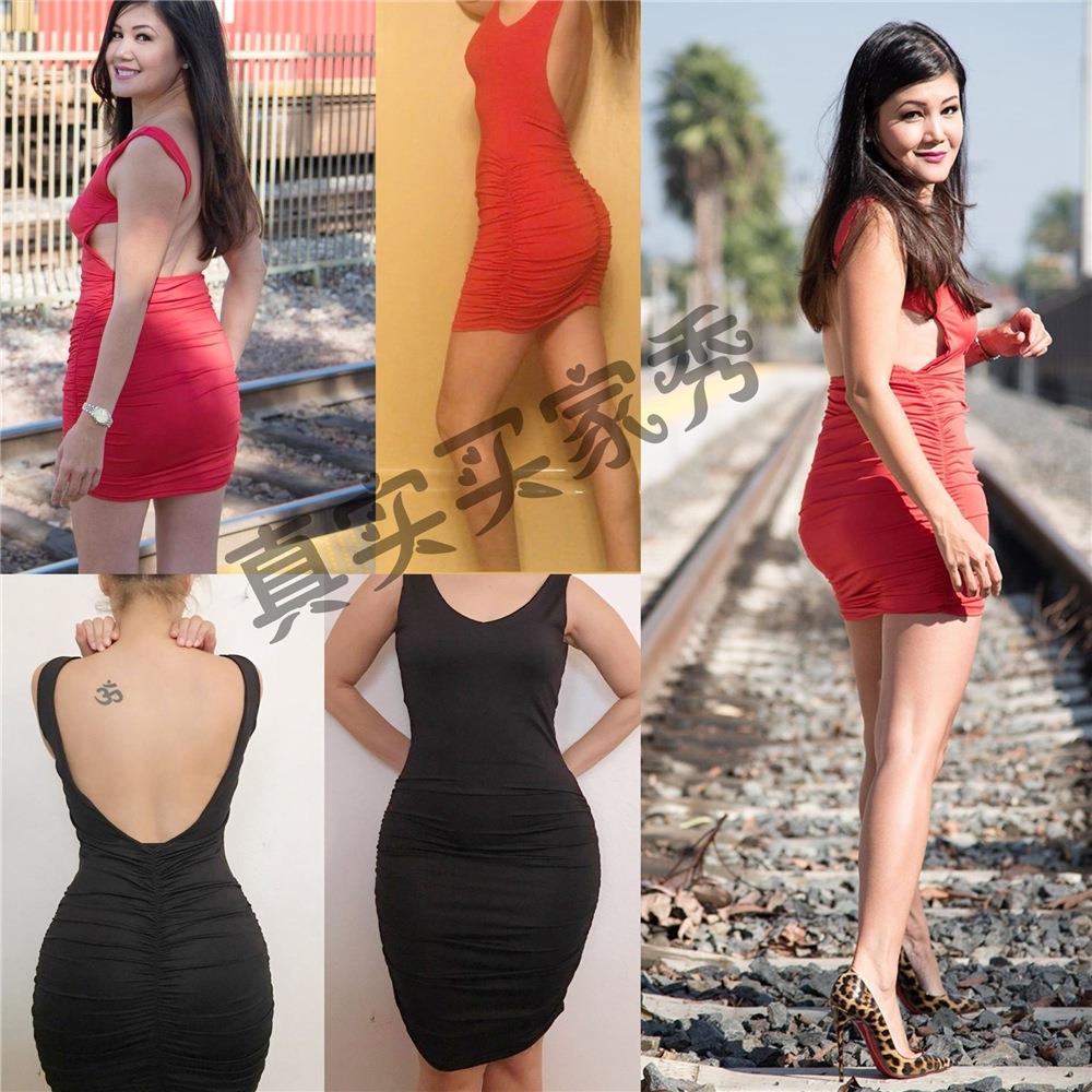Sexy Women Bodycon Party Clubwear Party Cocktail Evening Dress UX4081 Size L - Black
