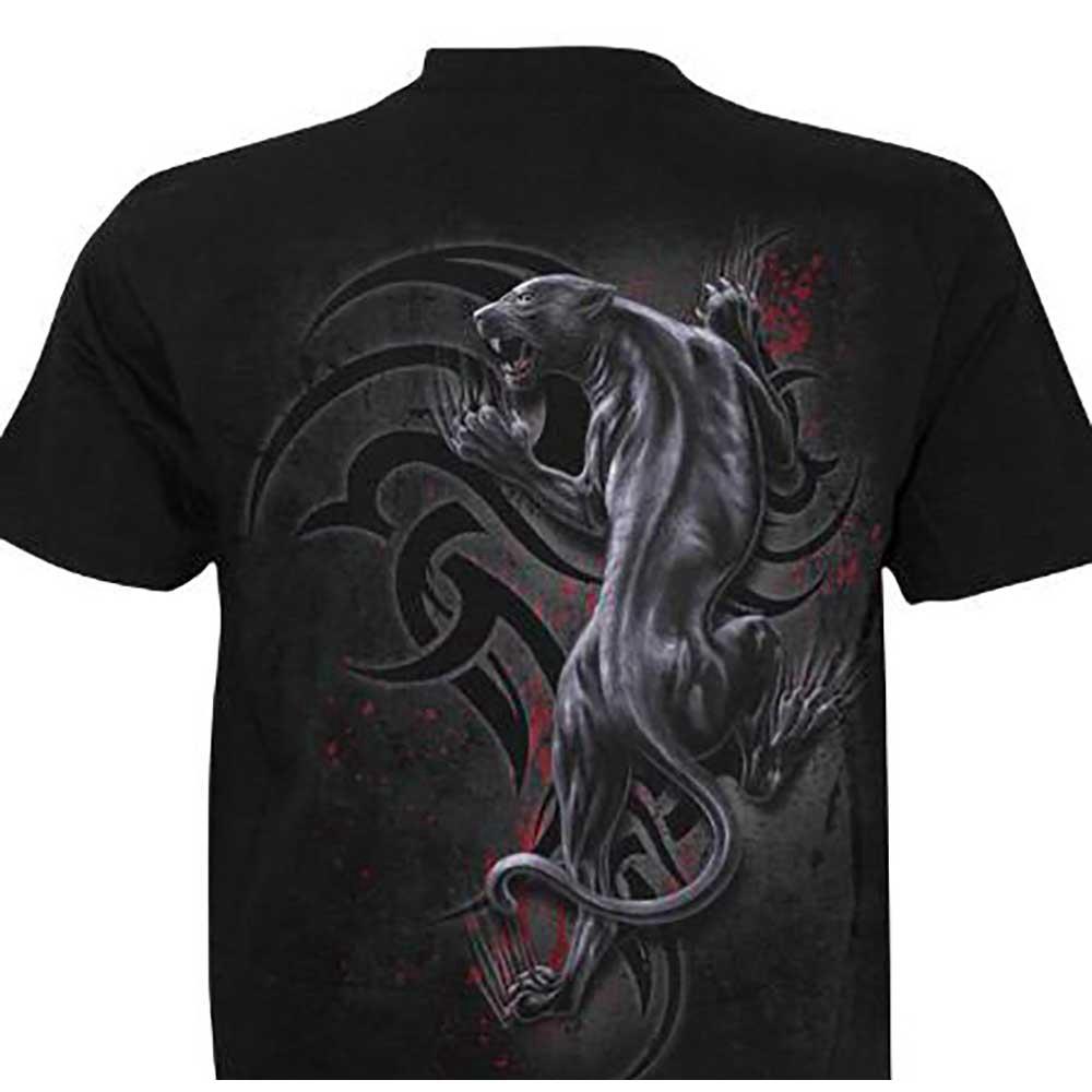 3D Digital Printed Leopard Pattern Men's Fashion Summer Unisex Short Sleeve T-shirt Size XL - Black