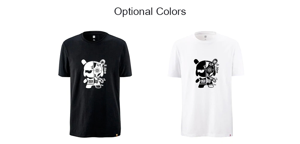 Xiaomi Leisure Cartoon Mitu Printed Short Sleeve T-shirt for Summer Size 2XL - Black