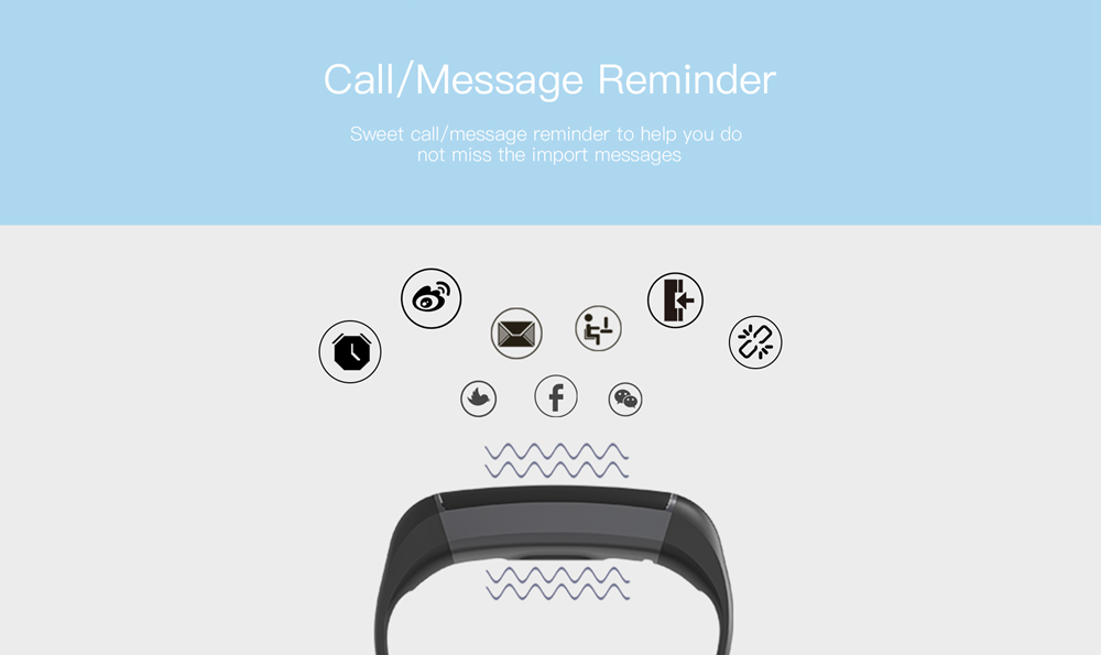 Elephone W7 Smart Bracelet 0.96 Inch TFT Color Screen Built-in GPS Heart Rate Monitor IP67 Water Resistant Multiple Sports Mode - Black