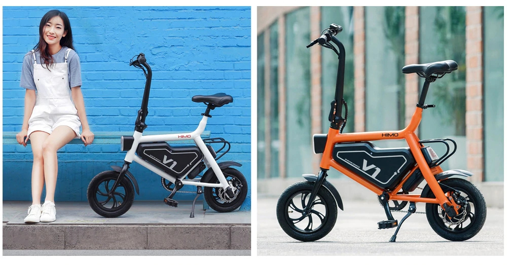 Xiaomi HIMO Portable Folding Electric Moped Bicycle Ergonomic Design Multi-mode Riding - Orange