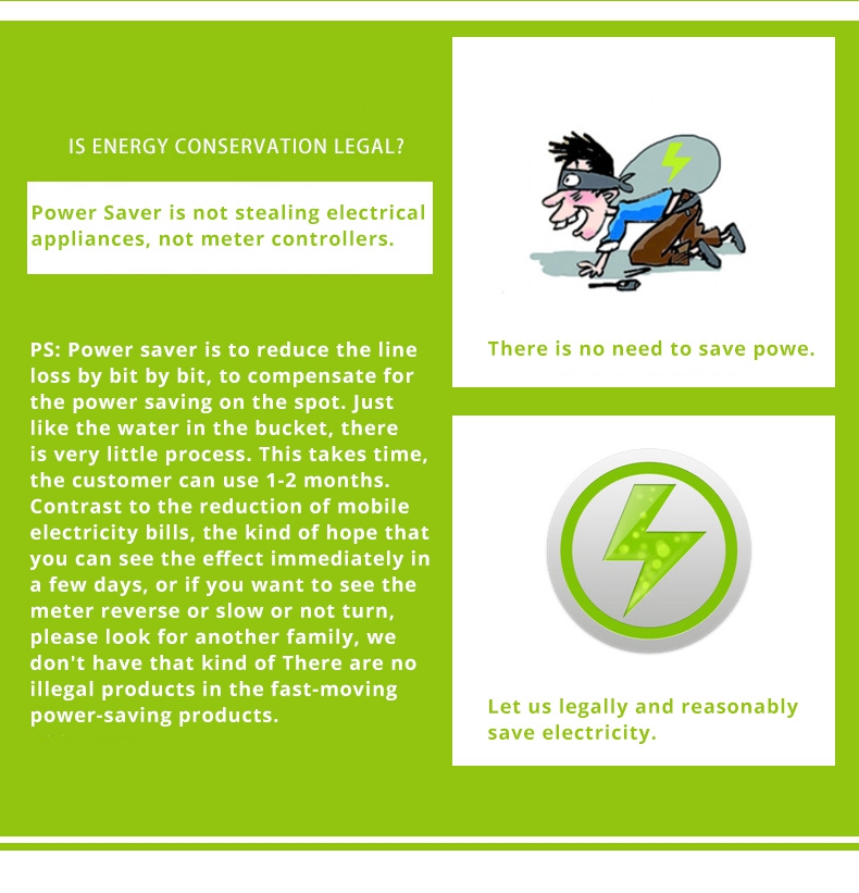 Home Intelligent Digital Power Electricity Saving Box Saving Automatic Voltage Regulator - White