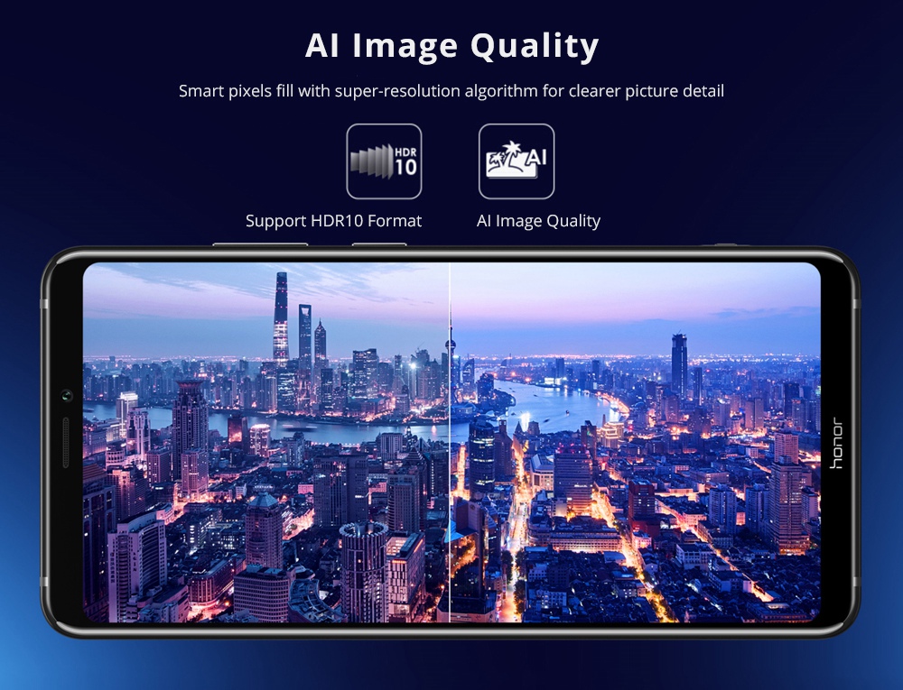 HUAWEI Honor Note 10 6.95 Inch 4G LTE Smartphone Kirin 970 6GB 64GB 24.0MP+16.0MP Dual Rear Cameras Android 8.1 Type-C Fast Charge NFC - Blue