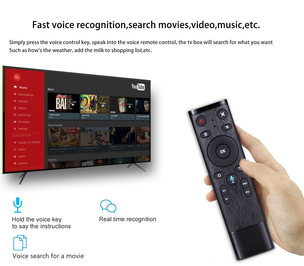 SCISHION AI ONE RK3328 Android 8.1 KODI 17.6 4GB/32GB 4K TV Box with LED Display WIFI Bluetooth LAN USB3.0