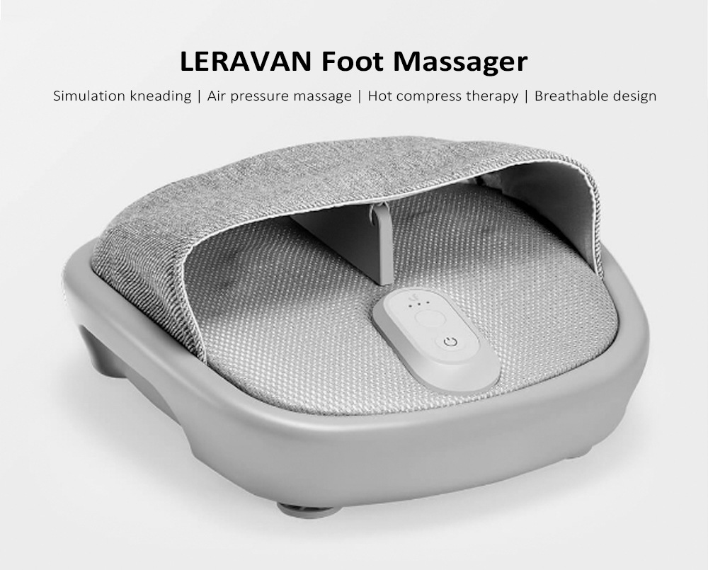 Xiaomi LERAVAN Kneading Foot Massager Air Pressure Massage Hot Compress Therapy 3D Get Massage Head - Grey