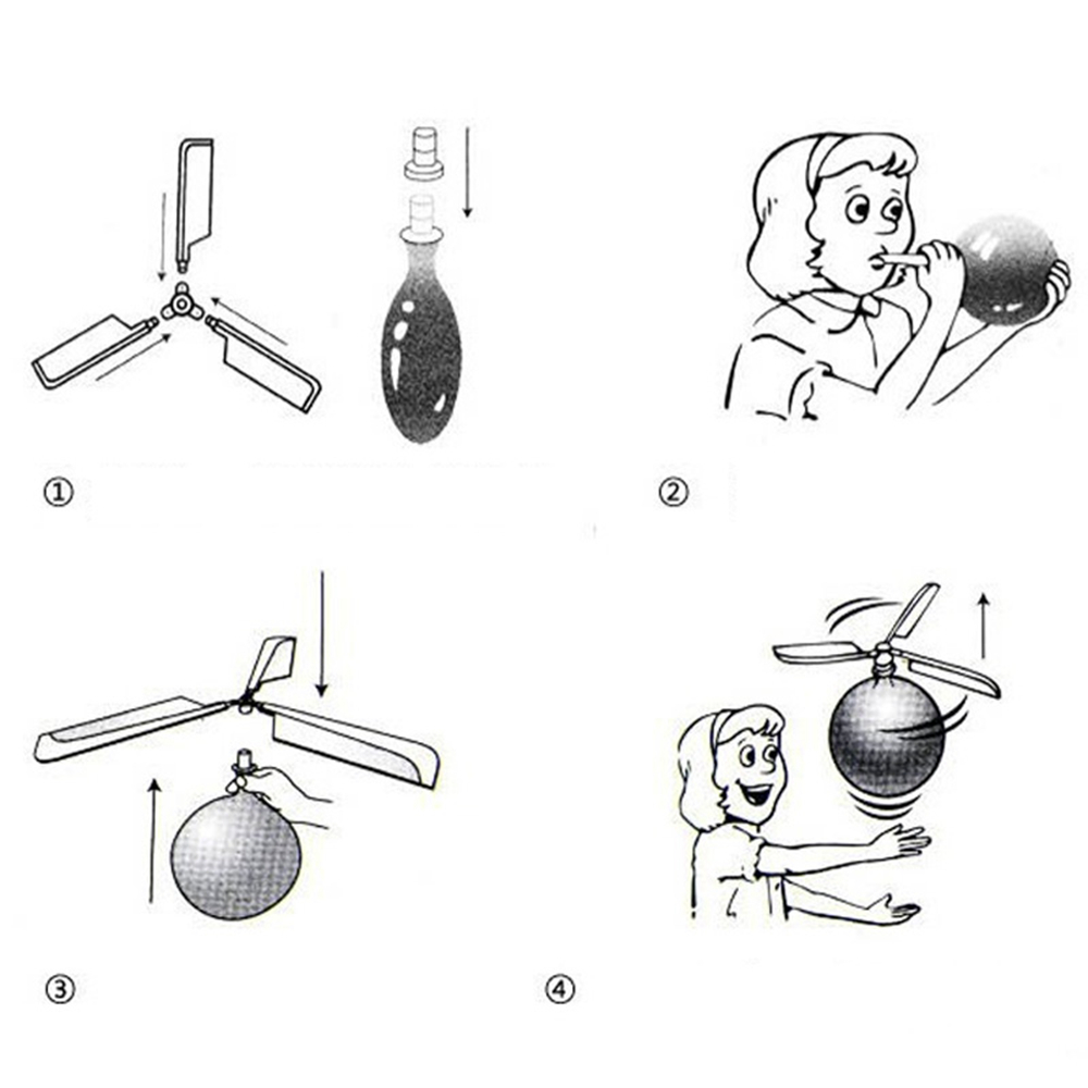 Funny Balloon Helicopter Flying Outdoor Playing Educational Kids Children Toys - Random Color