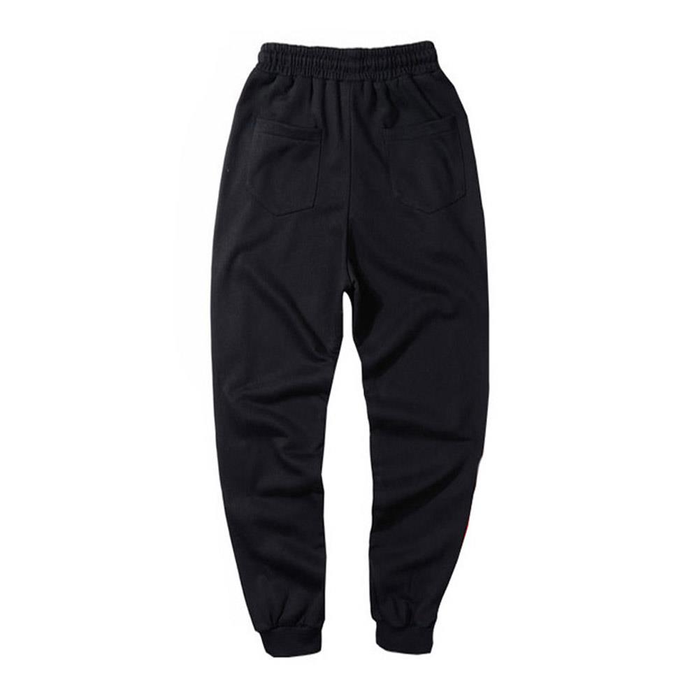 Men's Fashion Casual Loose Chemical Fiber Cotton Striped Comfortable Ankle Banded Pants GH-CR126 Size XL - Red + Black