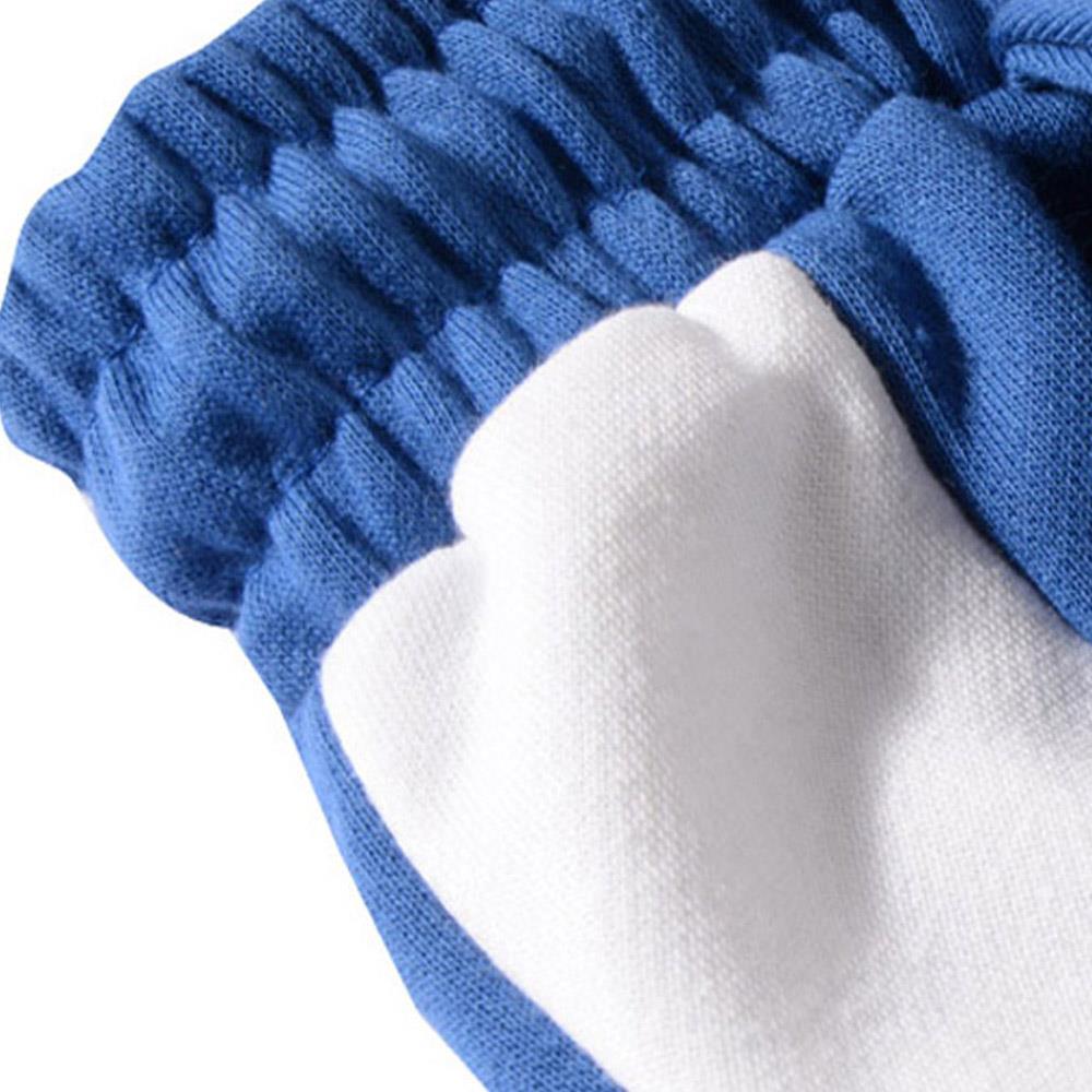 Men's Fashion Casual Loose Chemical Fiber Cotton Striped Comfortable Ankle Banded Pants Size XXL - Blue