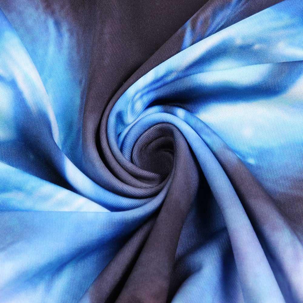 3D Printed Wolf Pattern Hip Hop Rock Men's Unisex Short Sleeve O-neck T-shirt Size 3XL - Blue