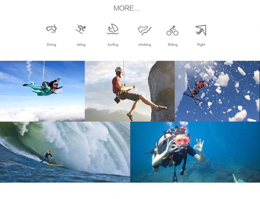 Original EKEN H6s Sports Action Camera EIS Anti-shake 4K WiFi 170 Degree Wide Angle Fisheye Lens HD OLED Dual Screen - Black