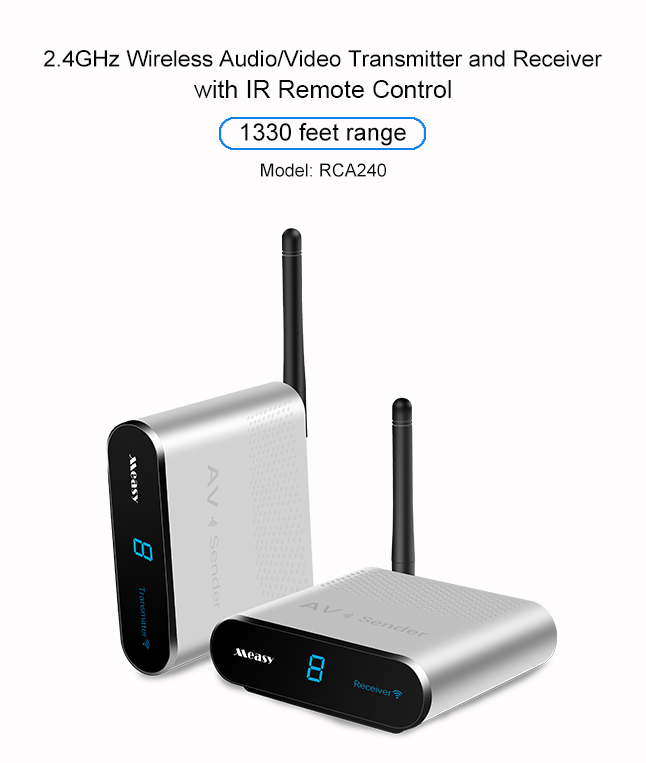Measy AV240 2.4GHz Wireless Audio/Video Sender Transmitter and Receiver 1312FT/400M
