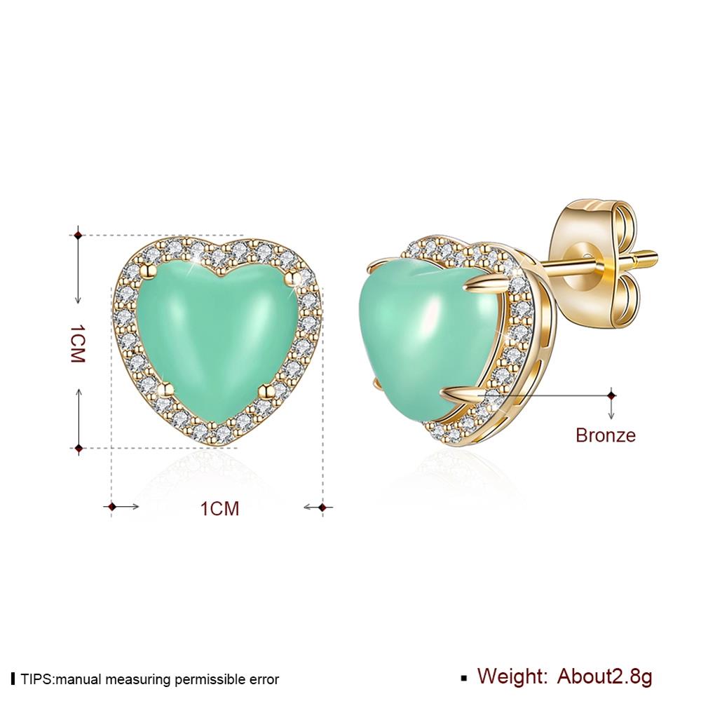 1 Pair Women's Fashion Beautiful Simple Heart-shaped Rhinestone Earrings Stylish Jewelry - Light Yellow