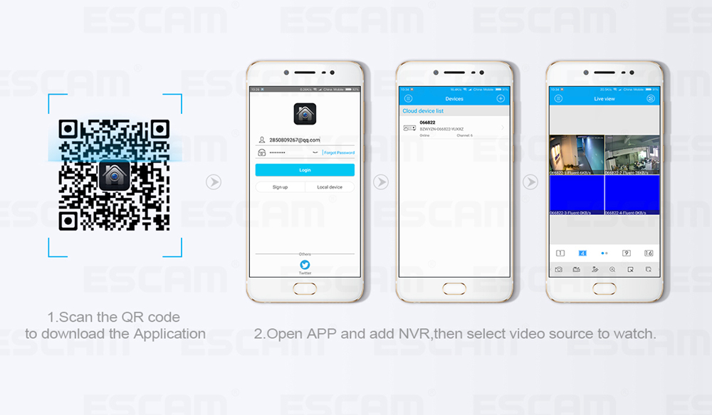 ESCAM PVR208 1080P 8+2CH ONVIF NVR with 2ch Cloud Channel For IP Camera System - White/US Plug
