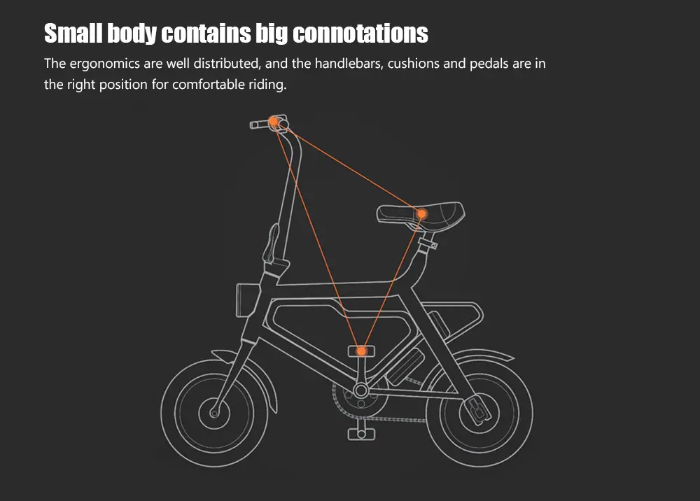 Xiaomi HIMO Portable Folding Electric Moped Bicycle Ergonomic Design Multi-mode Riding - Orange