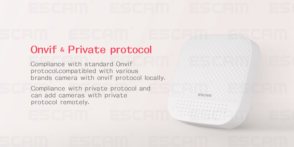 ESCAM PVR208 1080P 4+2CH ONVIF NVR with 2ch Cloud Channel For IP Camera System - White/UK Plug