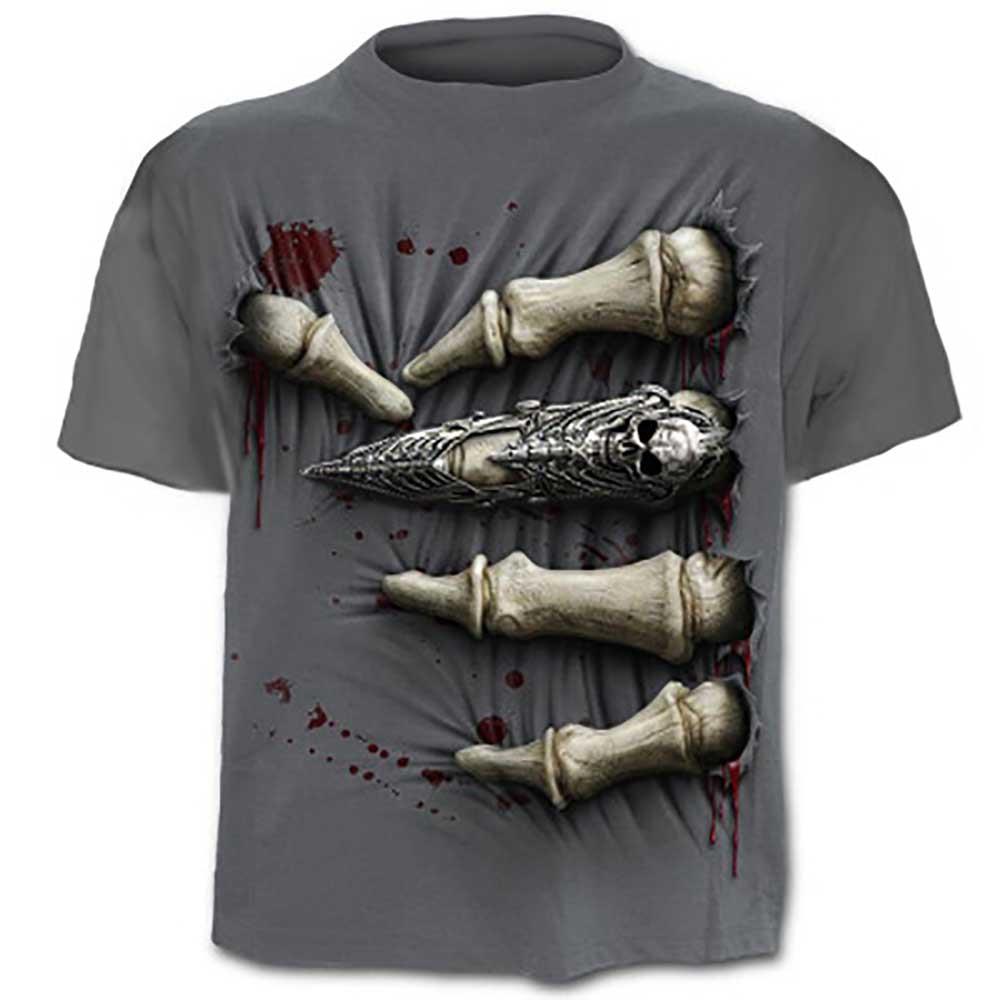 Men's 3D Digital Dragon Skull Printed Casual Plus Size Short Sleeve T-shirt Size M