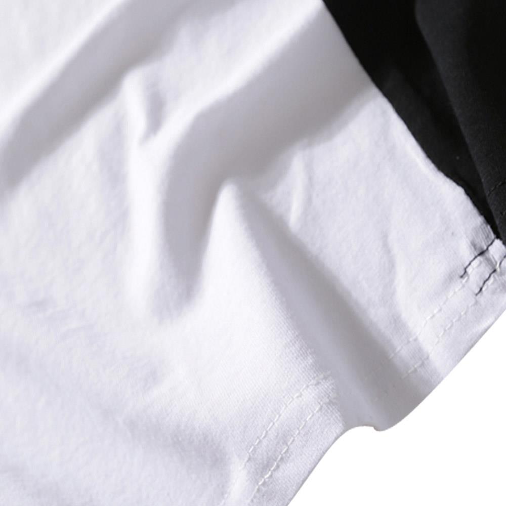 Oversize Harajuku Fashion Brand Men And Women Short-sleeved T-shirt Students Cotton Half Sleeve GH-1757 Size L - Black + White