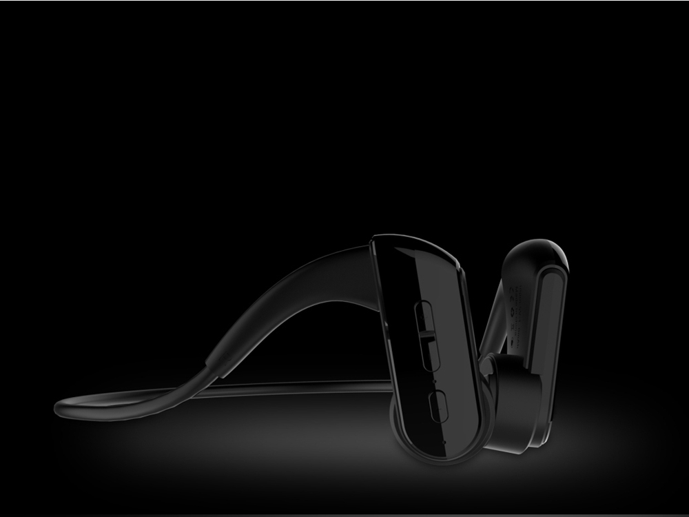Bone Conduction Bluetooth Sports Wireless Earphones Open Ear Headset Water Resistant with Noise Reduction Microphone Headphones-Black