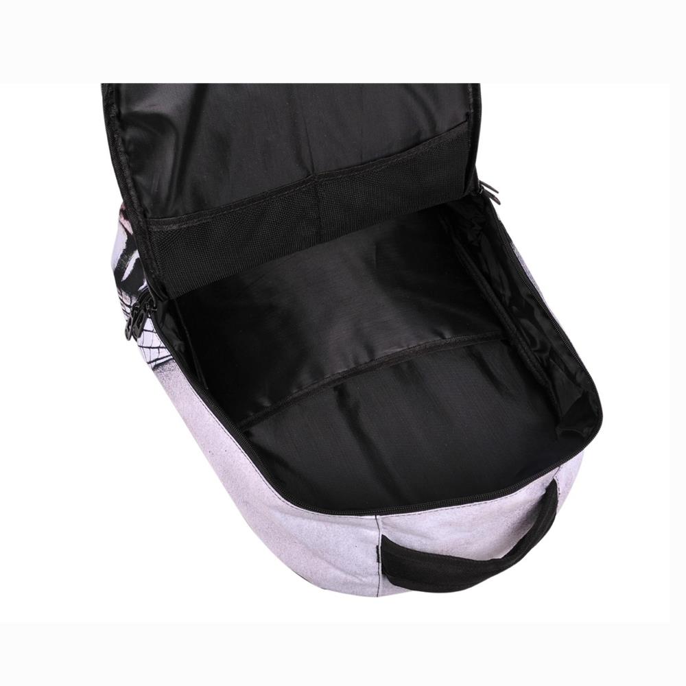 3D Creative Printed Lion Face Pattern Men And Women Rucksack Travel Satchel Backpack - Black