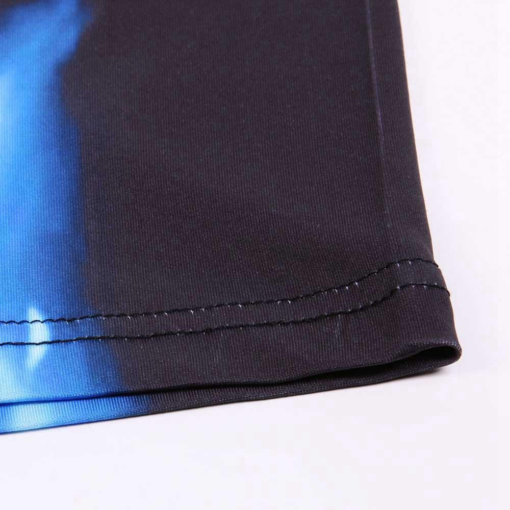 3D Printed Wolf Pattern Hip Hop Rock Men's Unisex Short Sleeve O-neck T-shirt Size XL - Blue