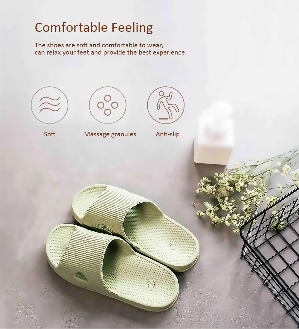 Xiaomi One Cloud Soft Home Bathroom Antiskid Slippers - Green 250MM Size(39-40)